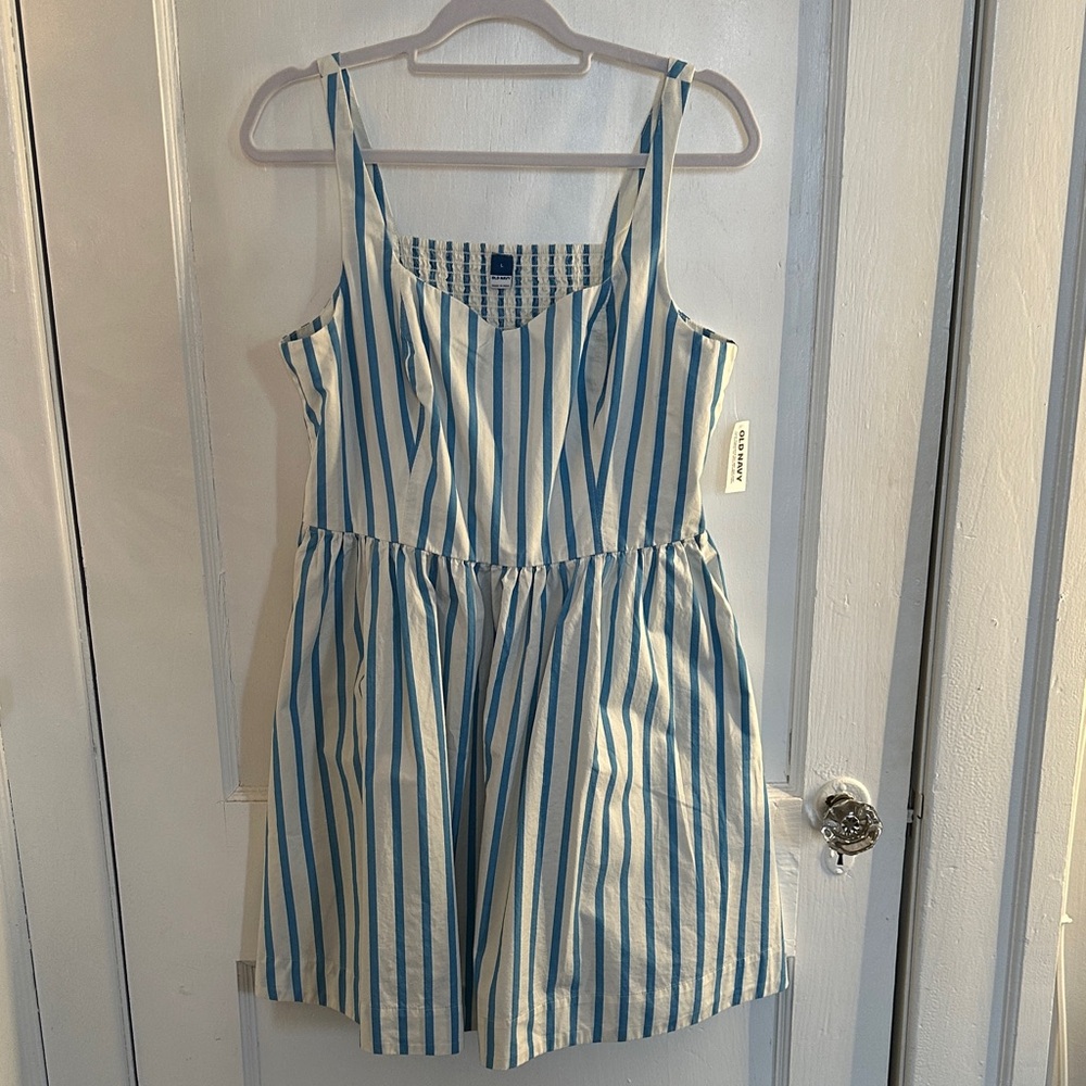 Old Navy Blue and White Striped Sundress